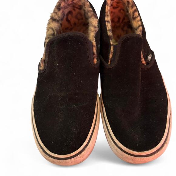 Black suede vans slip on sneakers - Picture 4 of 5